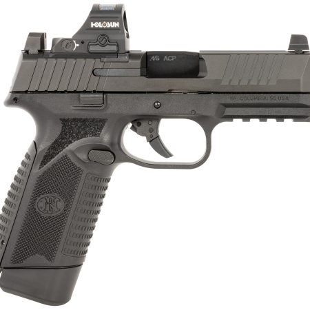 FN 66101917 545 MRD w/Optic Full Size 45 ACP 10+1 4.10" Black Target Crown Steel Barrel, Black PVD Optic Cut/Serrated Steel Slide & Polymer Frame w/Picatinny Rail, Holosun 407C Red Dot, Ambidextrous