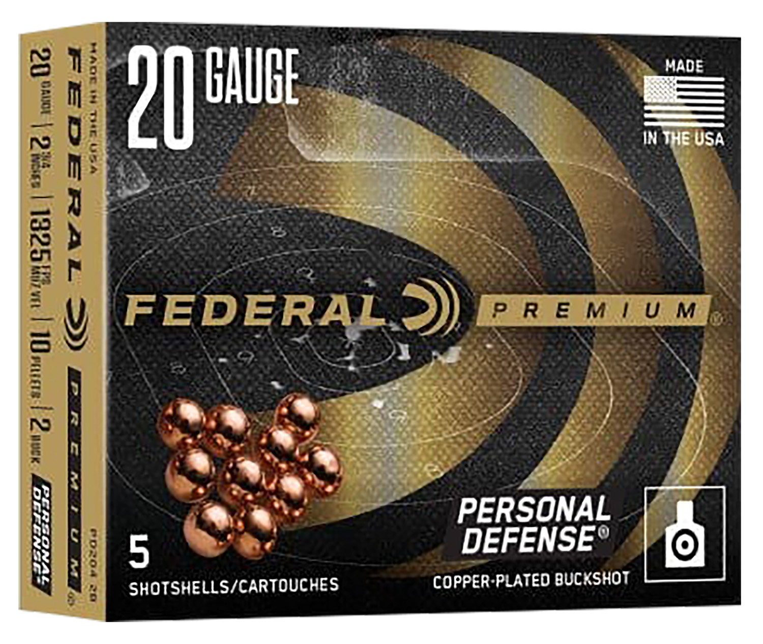 Federal PD2042B Premium 20Gauge 2.75" 2BuckShot 5 Per Box