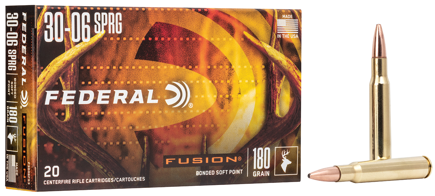 Federal F3006TFS3 Fusion 30-06Springfield 180gr Bonded Soft Point 20 Per Box/10 Case