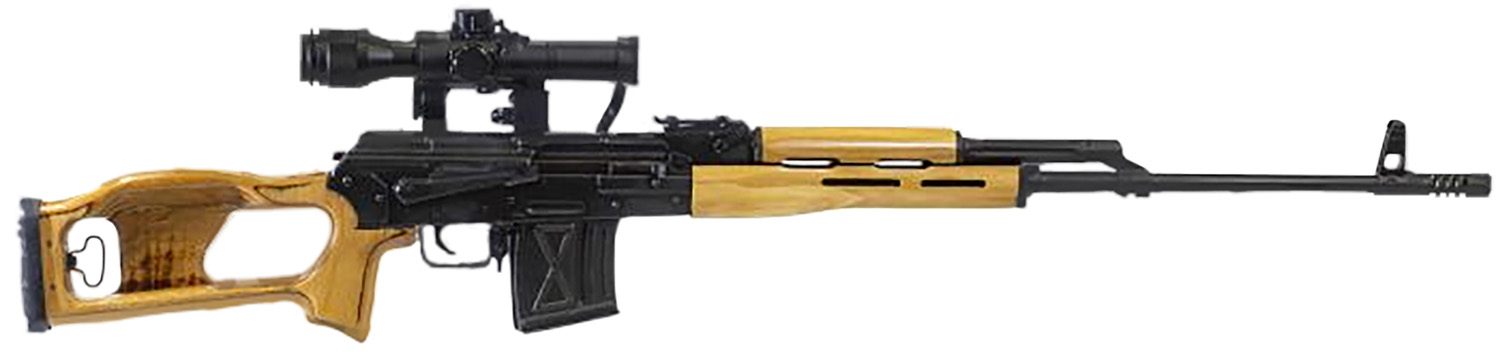 Century Arms RI035VN PSL w/Optic 7.62x54mmR 10+1 24.50" Black Steel Barrel & Receiver, Black Wood Skeletonized Stock