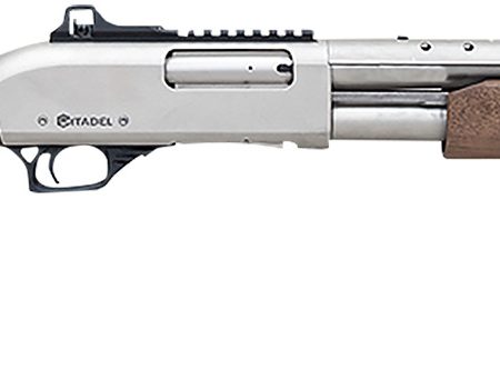 Citadel FRMN1220NKL Mariner  12 Gauge Pump 3" 4+1 18.50"  Nickel Full Heat Shield Barrel, Nickel Picatinny Rail Stainless Steel Receiver, Fixed Walnut Wood Stock