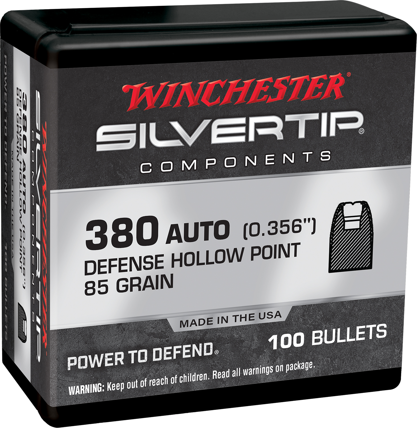 Winchester Ammo WB380ST85X Silvertip 380ACP 85gr 100 Per Box/10 Case
