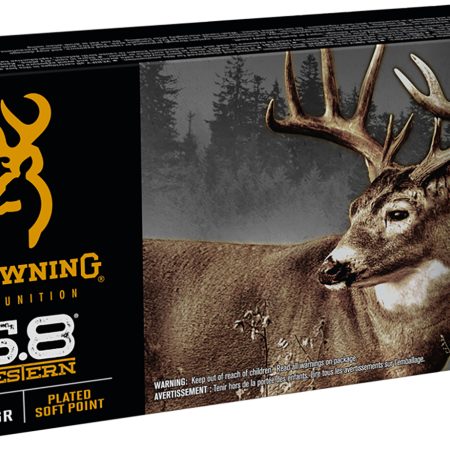 Browning Ammo B192600681  Silver 6.8Western 170gr Plated Soft Point 20 Per Box/10 Case