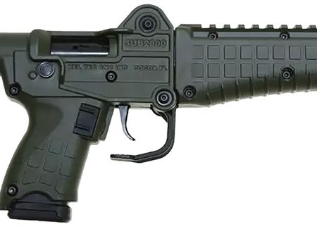 Kel-Tec SUB2K9GLKGRN SUB2000 Gen3 9mm Luger 15+1 16.15" Black Steel Threaded Barrel, Green Picatinny Rail Aluminum Receiver, M-LOK Handguard, Green Synthetic Folding Stock, Black Polymer Grip