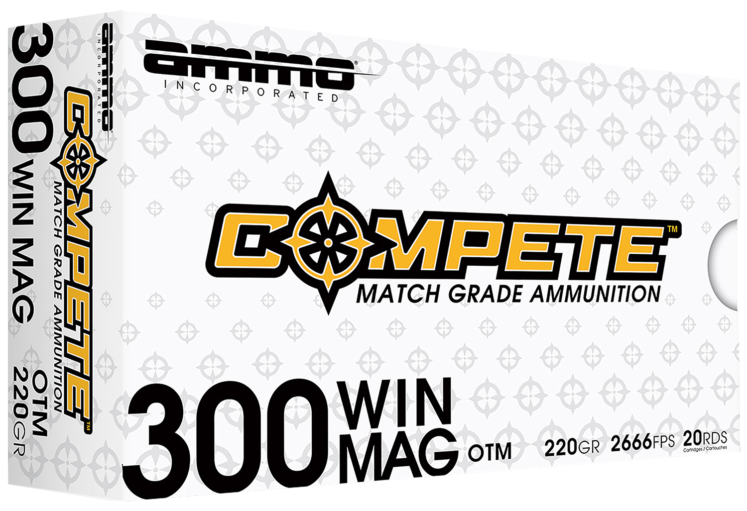 Ammo Inc 300WM190BTHPA20 Compete 300WinMag 220gr Open Tip Match 20 Per Box/10 Case