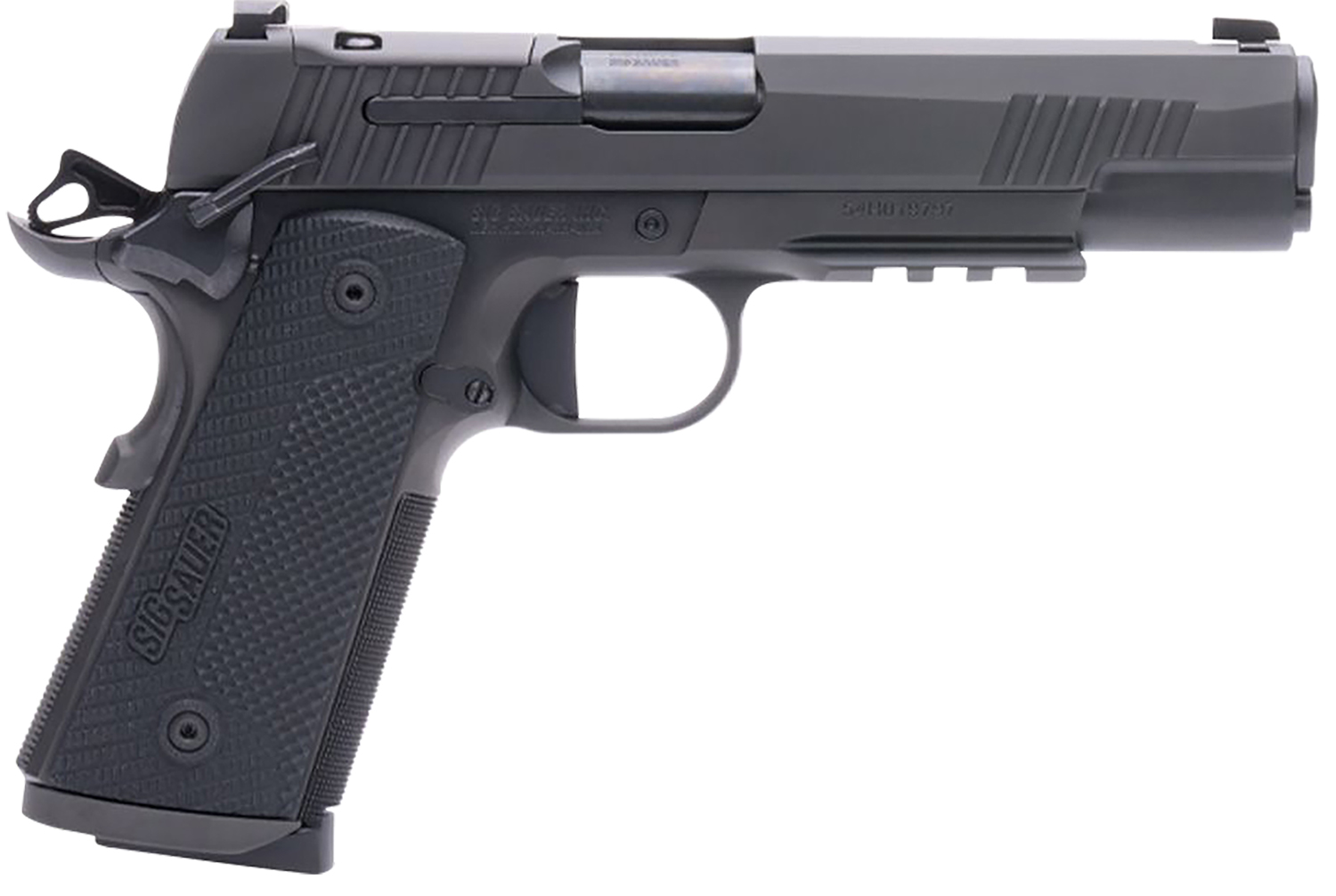 Sig Sauer 1911XR45BXR3 1911-X Full Size Frame 45 ACP 8+1 5" Black DLC Carbon Steel Barrel, Black Nitron Optic Cut/Serrated Stainless Steel Slide & Frame w/Beavertail & Picatinny Rail, Black G10 Grip