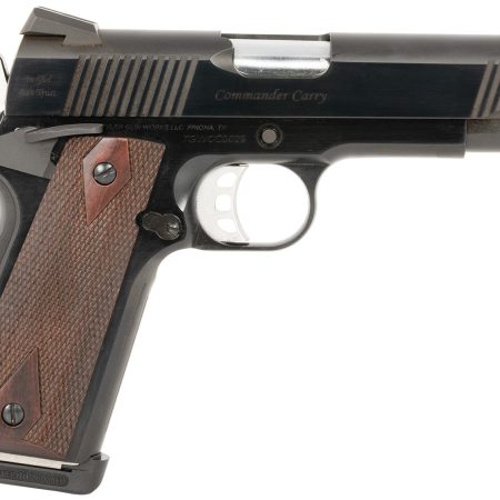 Tyler Gun Works TGWCMBL45 Custom 1911 Commander 45 ACP 7+1 4.25" Stainless Match Grade Barrel, Blued Serrated Steel Slide, Blued Steel Frame w/Beavertail, Walnut Grip