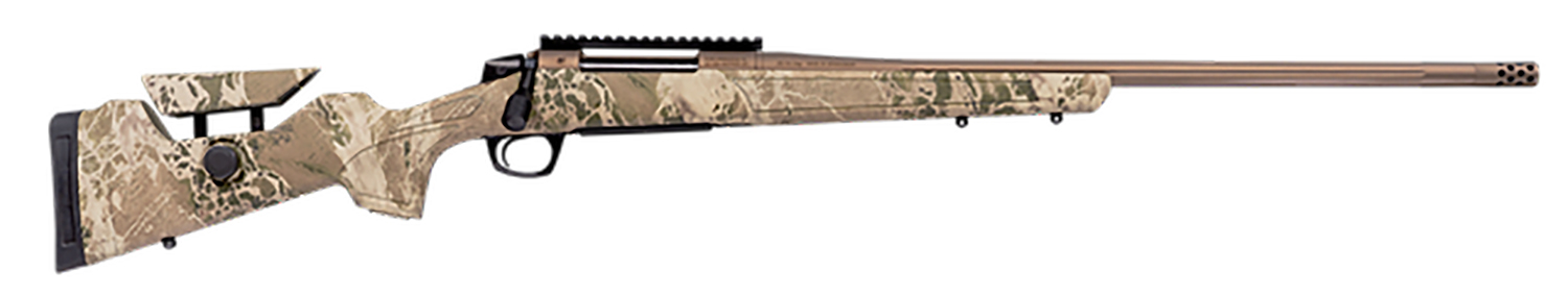 CVA CR3961 Cascade Long Range Hunter Full Size 300 Win Mag 24" Smoked Bronze Cerakote Steel Threaded Barrel, Realtree Hillside Synthetic Stock