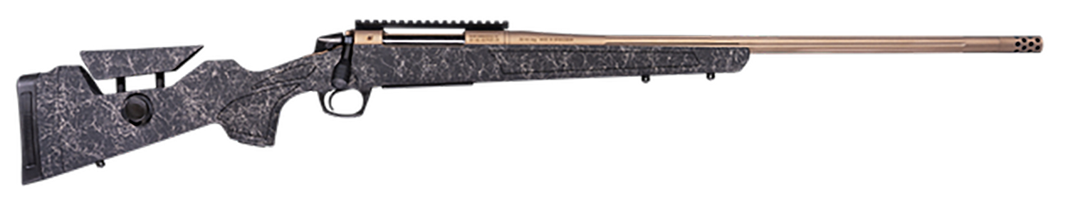 CVA CR3967F Cascade Long Range Hunter Full Size 300 PRC 26" Smoked Bronze Cerakote Steel Threaded Barrel, Black w/Smoked Bronze Web Synthetic Stock