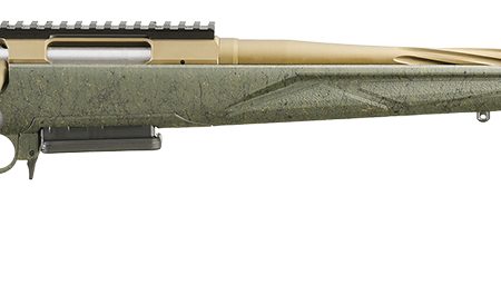 Ruger 46932 American II Predator Full Size 7mm-08 Rem 3+1 22" Burnt Bronze Cerakote Spiral Fluted Threaded Barrel & Alloy Steel Receiver w/Picatinny Rail, Green Splatter Adj LOP Synthetic Stock