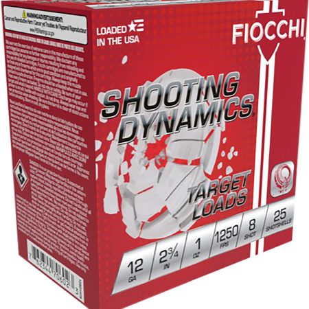 Fiocchi 12SD1X8 Shooting Dynamics  12Gauge 2.75" 1oz 8Shot 25 Per Box/10 Case