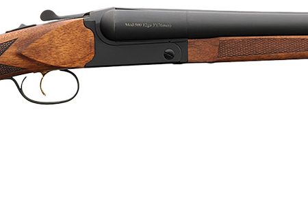 Charles Daly 930360 500 Field 12 Gauge Break Open 3" 2 20" Black Side By Side Barrel, Black Steel Receiver, Fixed Walnut Stock