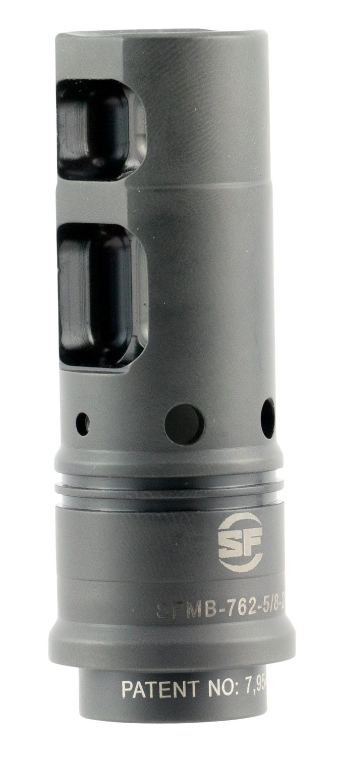 SureFire SFMB7625824 SOCOM Muzzle Brake Black DLC Stainless Steel with 5/8"-24 tpi Threads for 7.62mm AR-10