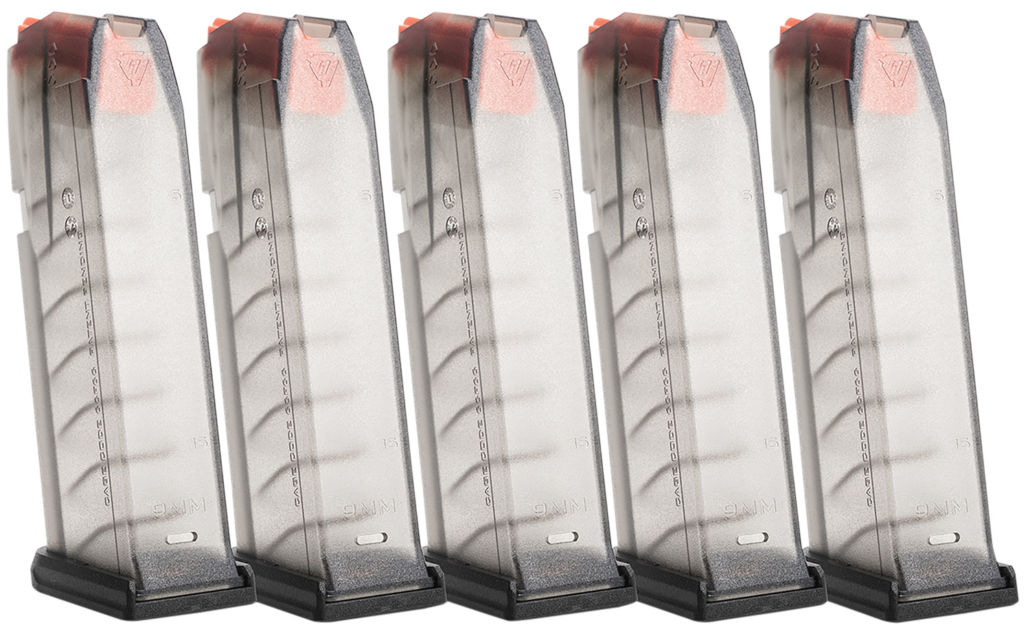 Strike Industries GMAG19X5 15rd Compatible w/ Glock 19/26 Gen3-5 Translucent Smoke 5 Pack