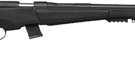 Escort HE22LR2502BK 22LR  22 LR 10+1 25" Black Threaded Barrel, Black Steel Grooved Receiver, Picatinny Rail Forend, Black Fixed w/Storage Synthetic Stock