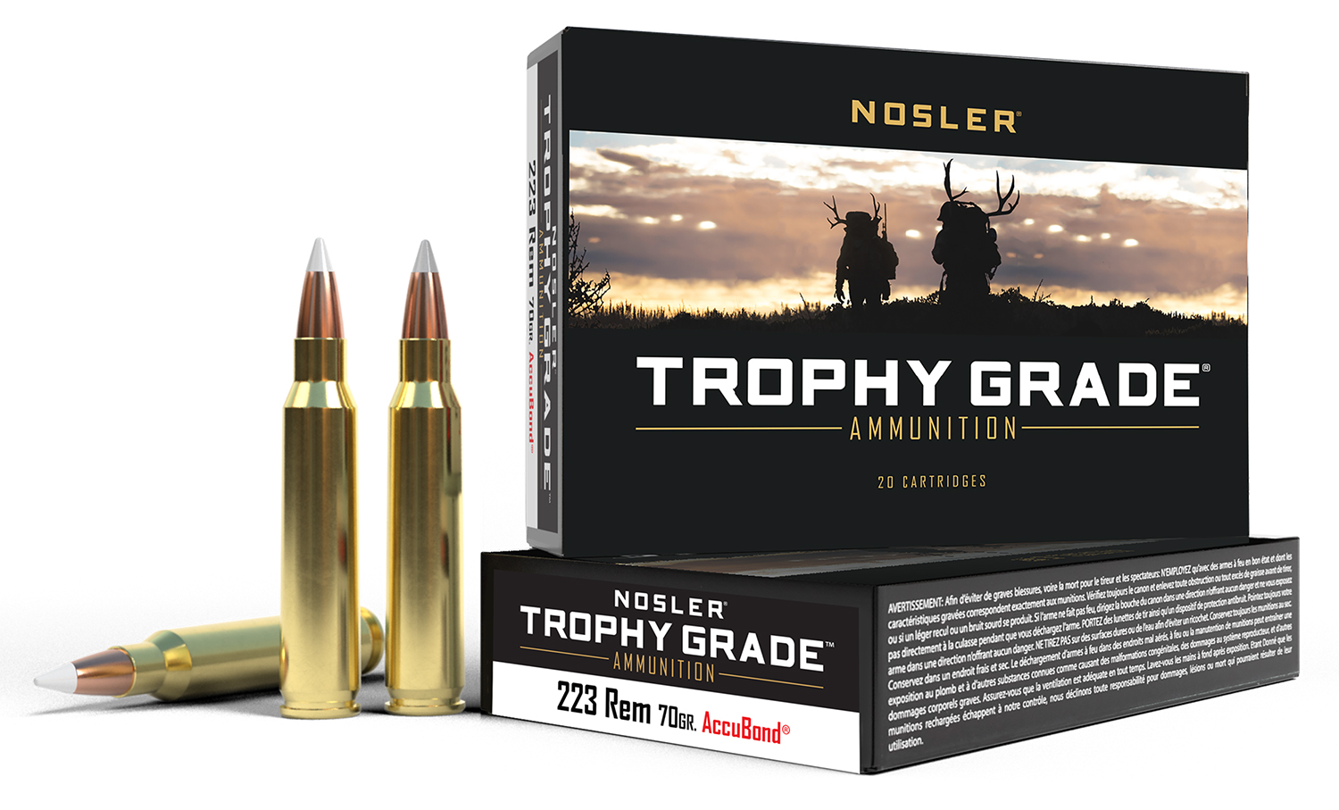 Nosler 61036 Match Grade 223Rem 70gr Soft Point 20 Per Box/20 Case