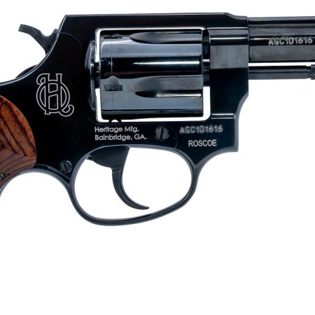 Heritage Mfg HR38B3W Roscoe  Small Frame 38 Special +P 5rd 3" Black Polished Alloy Steel Barrel & Cylinder, Black Polished Carbon Steel Frame, Wood Grip, Transfer Bar Safety