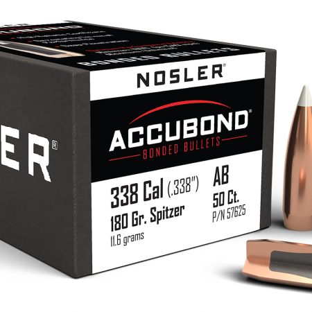 Nosler 57625 AccuBond  338Cal 180gr Spitzer Point Boat Tail 50/Box