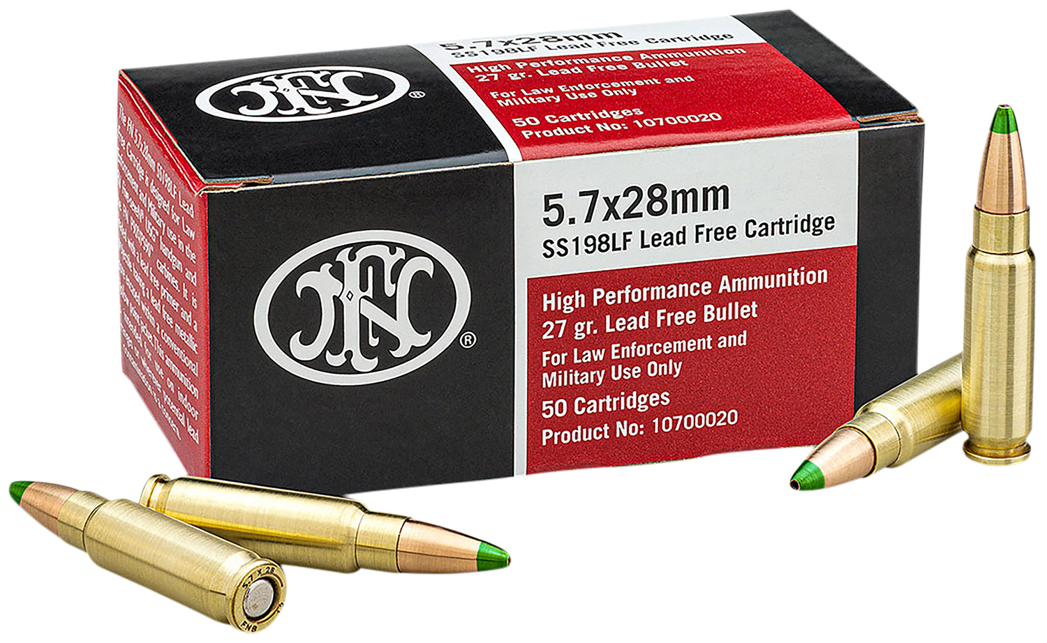 FN 10700020 High Performance 5.7x28mm 27gr Jacketed Hollow Point 50 Per Box