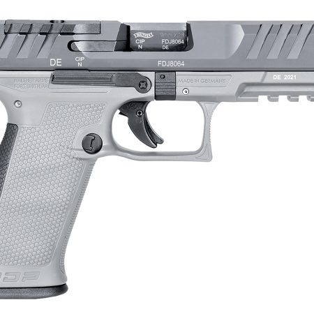 Walther Arms 2858371NP3 PDP  Full Size Frame 9mm Luger 18+1 4.50" Stainless Polygonal Rifled Barrel, Optic Ready/Serrated Steel Slide, Gray Polymer Frame w/Picatinny Rail Ambidextrous