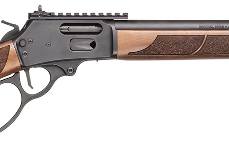 Smith & Wesson 13811 1854  45 Long 9+1 19.25" Black Armornite Threaded Barrel, Black Armornite Picatinny Rail Stainless Steel Receiver, Fixed Walnut w/Textured Grip Panels Stock, Large Loop