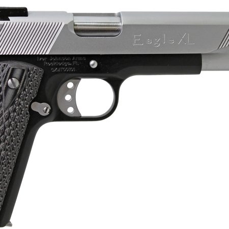 Iver Johnson Arms EAGLEXL45TT Eagle Deluxe 45 ACP 8+1 6" Steel Barrel, Hard Chrome Serrated Steel Slide, Matte Black Steel Frame w/Beavertail, Black/Gray G10 Grip