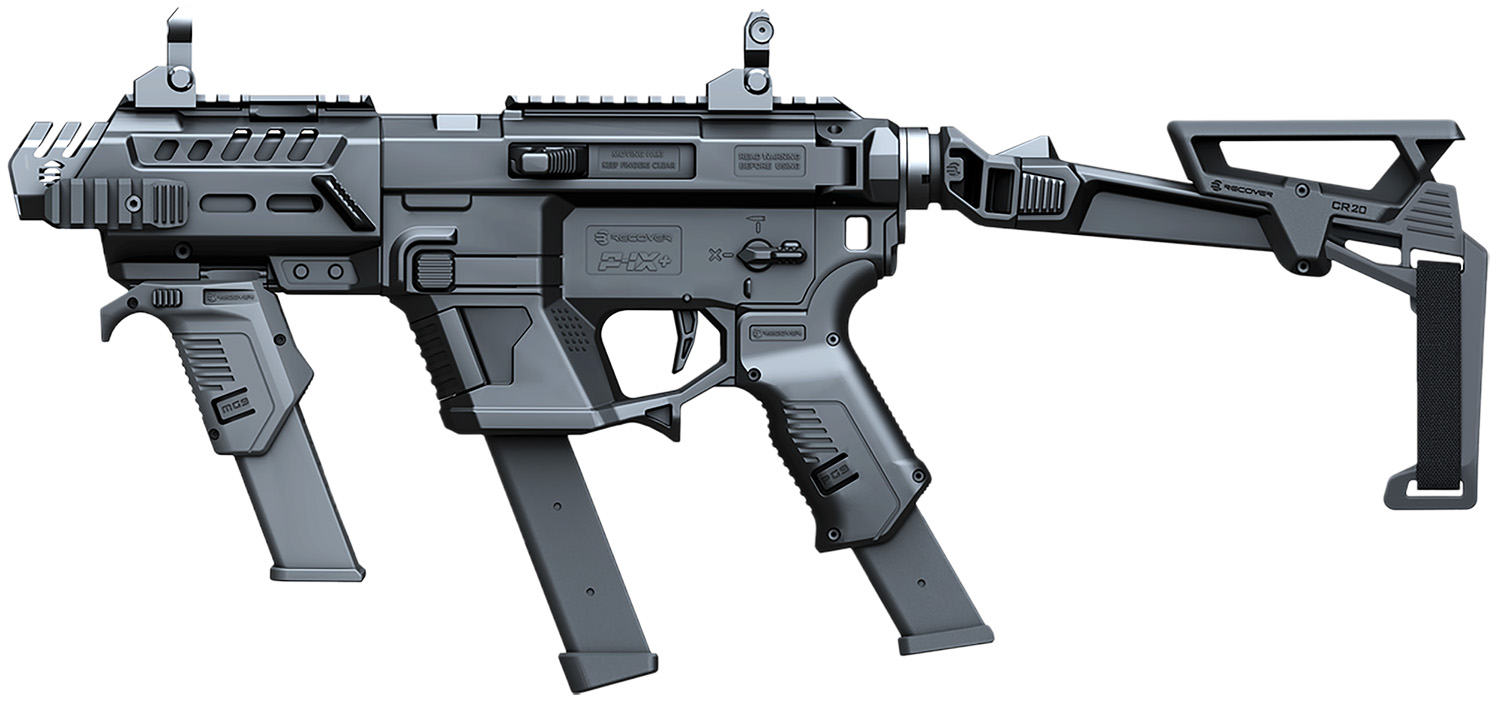 Recover Tactical PIXPMGFBR01 P-IX+MG PG9 SR20 Metal Front Guard Folding Brace Black