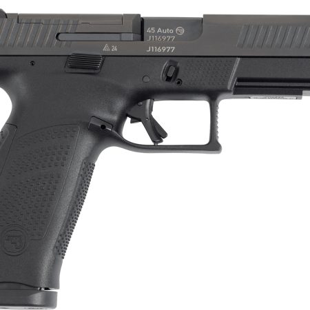 CZ-USA 91591 P-10 F Full Size Frame 45 ACP 13+1 4.50" Black Steel Barrel, Optic Ready/Serrated Black Polymer Frame w/Picatinny Rail, Textured Grip