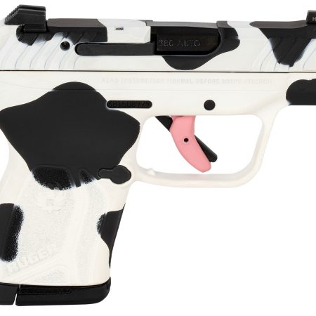 Ruger 228134 LCP Max Compact Frame 380 Auto 10+1 2.80" Black Steel Barrel, Cow Print Cerakote Serrated Steel Slide, Polymer Frame Cow Print w/Textured Grip