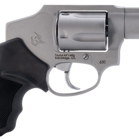 Taurus 2-650129 650  Small 357 Mag 38/Special +P 5 Shot 2"  Stainless Steel Barrel, Cylinder & Frame, Black Rubber Grip, Transfer Bar Safety, Concealed Hammer