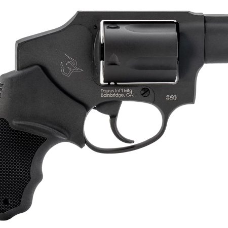 Taurus 2-850121 850  Small 38 Special 5 Shot 2" Matte Black Alloy Steel Barrel, Cylinder & Frame, Black Rubber Grip, Transfer Bar Safety, Concealed Hammer