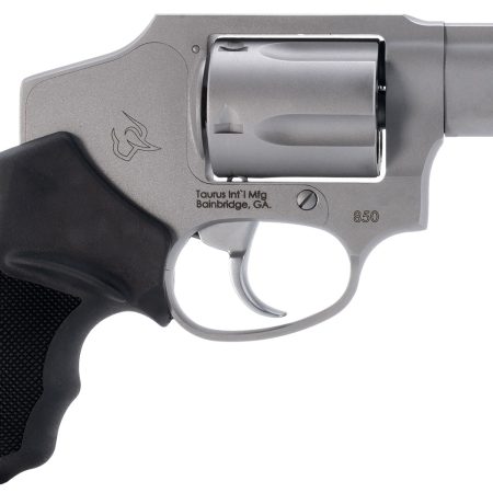 Taurus 2-850129 850  Small 38 Special 5 Shot 2" Matte Stainless Steel Barrel & Cylinder, Matte Stainless Steel Frame, Black Rubber Grip, Transfer Bar Safety, Concealed Hammer
