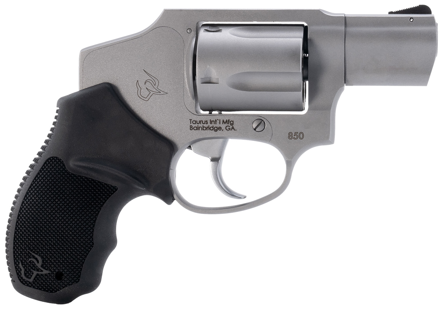Taurus 2-850129 850 Small 38 Special 5 Shot 2" Matte Stainless Steel Barrel & Cylinder, Matte Stainless Steel Frame, Black Rubber Grip, Transfer Bar Safety, Concealed Hammer