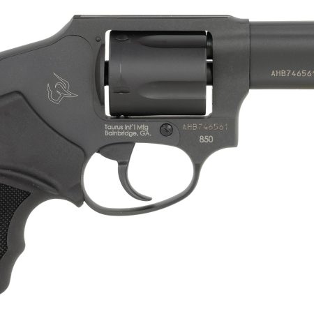 Taurus 2-850131 850  Small 38 Special 5 Shot 3" Matte Black Alloy Steel Barrel, Cylinder & Frame, Black Rubber Grip, Transfer Bar Safety, Concealed Hammer