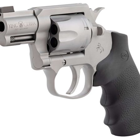 Colt Mfg KCOBRASM2BBS King Cobra  Small 357 Mag 6 Shot 2" Matte Stainless Steel Barrel, Cylinder Frame, Black Hogue Overmolded Grips, Exposed Hammer