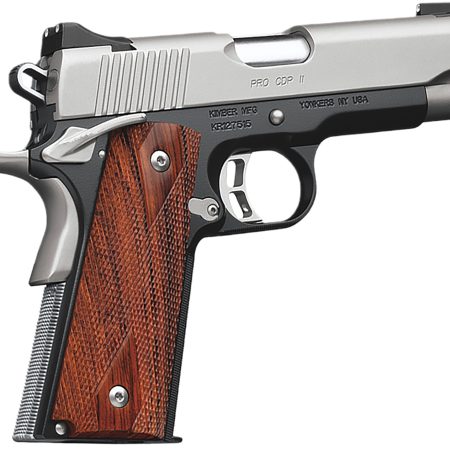 Kimber Mfg.,inc 3200055CA Pro CDP II (CA) 45 ACP 7+1 4" Satin Silver Stainless Steel Slide Matte Black KimPro II Rosewood Double Diamond Grip