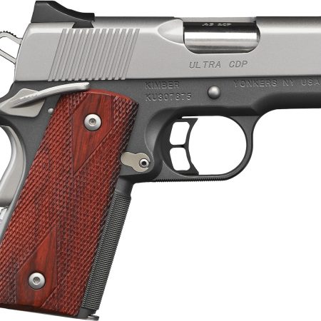 Kimber Mfg, Inc 3000245 CDP Ultra 45 ACP 7+1 3" Stainless Steel Barrel, Kimpro II Silver Stainless Steel Serrated Slide, Kimpro II Gray Aluminum Frame w/Beavertail, Rosewood Grip