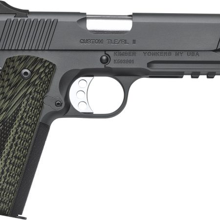 Kimber Mfg, Inc 3200336 TLE II  45 ACP 7+1 5" Stainless Match Grade Barrel, Matte Black Serrated Steel Slide, Matte Black Steel Frame w/Beavertail & Picatinny Rail, Aggressively Textures G-10 Grip