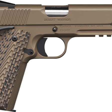 Kimber Mfg.,inc 3000236 Desert Warrior  45 ACP 7+1 5" Front Serrations Steel Slide Desert Tan KimPro II G-10 Grip