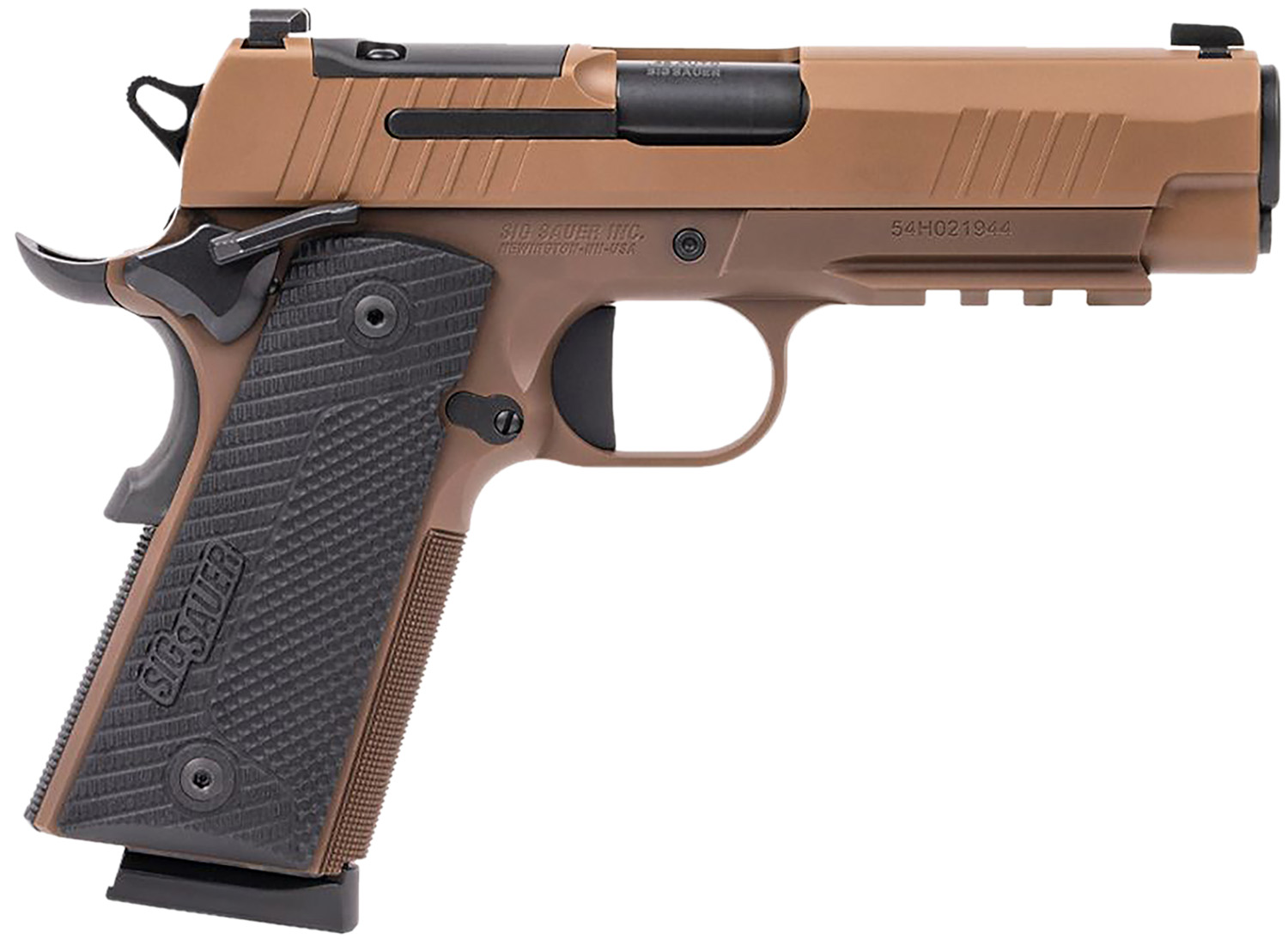 Sig Sauer 1911XCA45CXR3 1911 XCarry 45 ACP 8rd 5.75" Black DLC Coyote PVD Optic Ready Stainless Steel Slide Coyote PVD Black G10 Grip