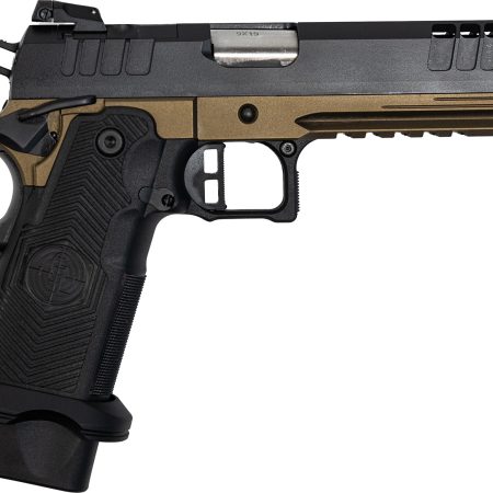 Great Lakes Firearms GL1911DS9FSSBRZ 1911 DS Synergy 9mm Luger 20+1 5" Optic Cut/Serrated Cerakote Black Molded Grip Bronze Frame