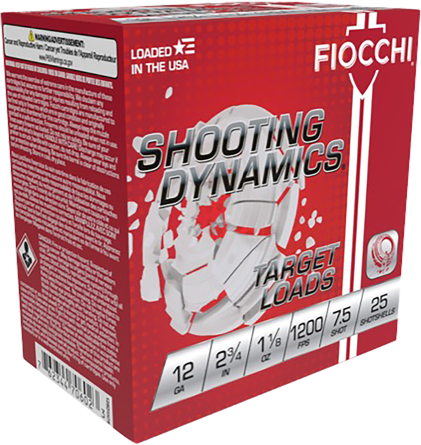 Fiocchi 12SD18H7 Shooting Dynamics Target 12Gauge 2.75" 1 1/8oz 7.5Shot 25 Per Box