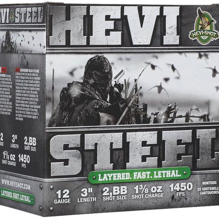 HEVI-Shot HS60288 HEVI-Steel Waterfowl 12Gauge 3" 1 3/8oz 2/BBShot 25 Per Box/10 Case