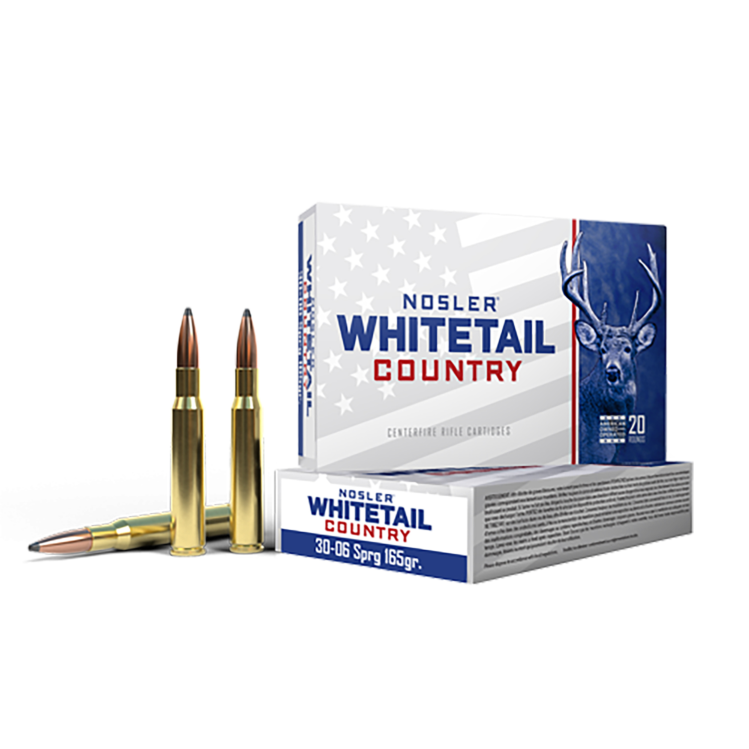 Nosler 40125 Whitetail Country 30-06Springfield 165gr Spitzer Boat Tail 20 Per Box/10 Case