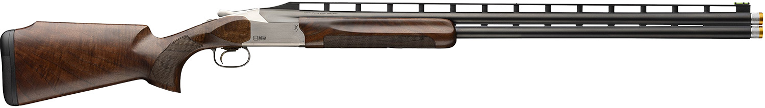 Browning 0183244002 Citori 825 Trap 12 Gauge Break Open 2.75" 2rd 32" Polished Blued Over/Under Vent Rib Barrel, Silver Nitride Stainless Steel Receiver, Monte Carlo Comb Gloss Black Walnut Stock