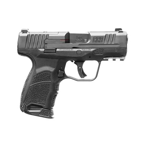 HK 81000550 CC9  9mm Luger 10+1/12+1 3.32" Black Polygonal Rifled Barrel, Optic Ready/Serrated Steel Slide, Polymer Frame w/Picatinny Rail, Black Interchangeable Backstrap Grip