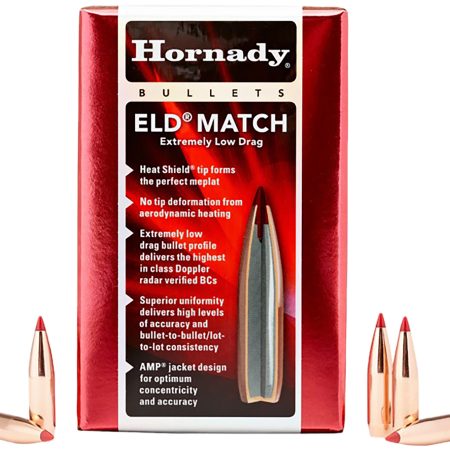 Hornady 245301 6mm .243 109gr Extremely Low Drag-Match 500 Per Box/6 Case