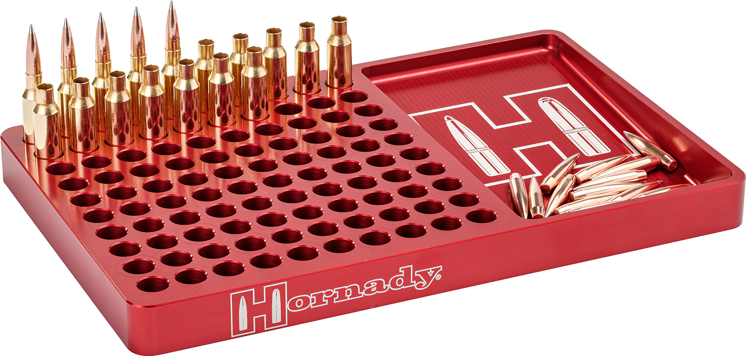 Hornady 480043 Reloading Block Red 308 Win/6.5 Creedmoor Aluminum Capacity 100rd