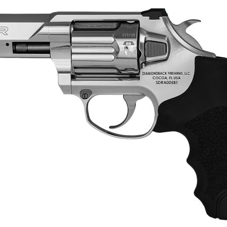 Diamondback DB0700S703 SDR  357 Mag/38 Special +P 6 Shot 3" Polished Stainless Steel Barrel, Cylinder & Frame, Black Hogue Rubber Grip, Exposed Hammer