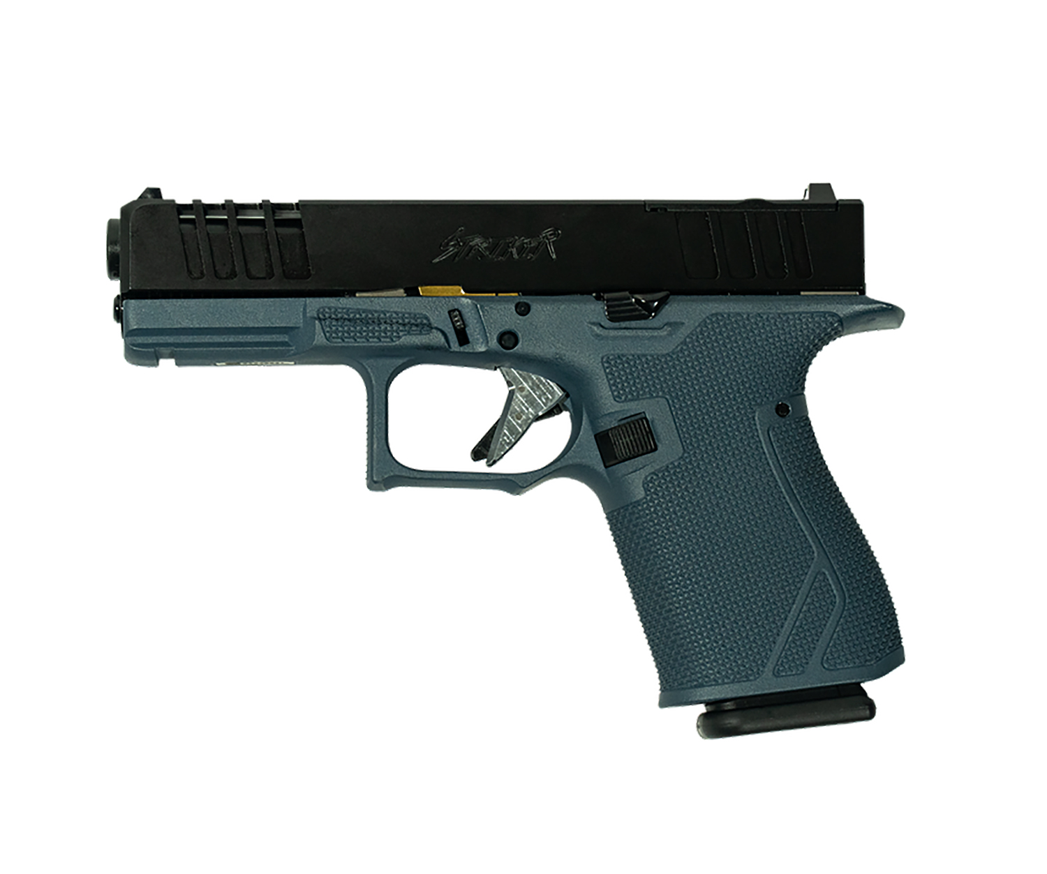 Great Lakes Firearms GL19BLU Striker 9mm 15+1 4" Front/Rear Serrations Cerakote Blue Titanium